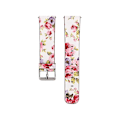 Miniatyrbild 2 av 5: För Fitbit Versa 1 / 2 Blommönster Klockarmband VUJ White Pink