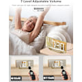 Miniatyrbild 6 av 9: Superhög larmklocka med sängvibrator för tunga sovare och digital spegellarmklocka för sovrum, stor LED-display med 2 USB-laddare