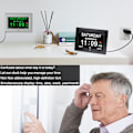 Miniatyrbild 2 av 7: Väckarklocka med dag och datum för äldre 7 tum digital kalenderklocka fotoram - automatiskt dimbar display 15 larmalternativ, klocka med svart