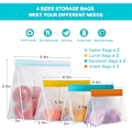 Miniatyrbild 2 av 5: Återanvändbara matförvaringspåsar med stativ, 9-pack Ziplock återanvändbar frys