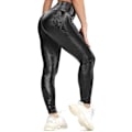 Miniatyrbild 1 av 5: Kvinnors Leggings i konstläder Byxor PU Elastiskt formande höft