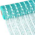 Miniatyrbillede 2 af 2: Snebold Mint Grøn Metallic Mesh Bånd, Turkis Mesh 10 tommer x 30