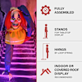 Miniatyrbild 8 av 9: Haunted Hill Farm Pop-Up Talking Clown Head med Light-Up Eyes, Touch-Activated Animatronic för Scary Tabletop Dekoration, Creepy 14\" Clown
