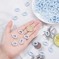 Miniatyrbilde 3 av 5: 1 eske med 100 stk Akryl lenkekoblinger Blå C-klemmer Kroker Lenkekoblinger