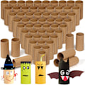 Miniatyrbillede 1 af 8: 60 stk. ruller af brunt kraftpapir til håndværk, 10 cm x 4 cm, tykke paprør til børns kreative projekter, ruller af brunt kraftpapir til skoleprojekter, Halloween,