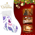 Miniatyrbild 7 av 7: Julklapp, personliga julklappsstrumpor 2-pack lila lavendel fjäril 45,7 cm julstrumpor hängande prydnad spis för träd