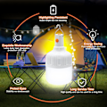 Miniatyrbillede 2 af 5: USB Camping Lanterne - 600LM 3 Mode LED | Genopladelig & Vandtæt til Udendørs Brug, Nødsituation, 2-pak
