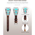 Miniatyrbillede 2 af 6: Kompatibel med   Galaxy Watch 7/6/5/4/FE/Active 2 40mm 44mm/Watch 6 Classic 43mm 47mm/Watch 5 Pro 45mm Remme til kvinder, læder turkis vintage