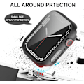 Miniatyrbilde 4 av 5: (2-pakning) Deksel kompatibelt med Apple Watch Series 8 Series 7-45mm, innebygd tynn HD skjermbeskytter i herdet glass, komplett erstatningsdeksel for iwatc