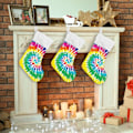 Miniatyrbillede 5 af 7: Jule-Strømpe, Personlige Jule-Strømper 2-pak Rainbow Tie Dye Print 18 tommer Jule-Strømper Hængende Ornament Pejs til Trædekoration