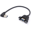 Miniatyrbillede 1 af 3: Retvinklet USB 3.0 Panelmonteret kabel USB 3.0 han