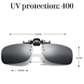 Miniatyrbillede 5 af 5: Polariserede solbriller til mænd med UV-beskyttelse og flip-up-funktion - Clip-on solbriller til kørsel