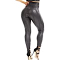 Miniatyrbild 1 av 5: Kvinnors Leggings i konstläder Byxor PU Elastiskt formande höft