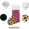 Miniatyrbillede 2 af 7: Jule-Strømpe, Personlige Jule-Strømper 2-pak Rainbow Leopard Swirl 45,7 cm Jule-Strømper Hængende Ornament Pejs til Trædekoration