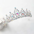 Miniatyrbillede 4 af 5: Krystal Bryllupskrone Dronning Tiara Brud Kroner til Kvinder Piger Rhinestone Dekor