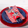 Miniatyrbillede 3 af 5: Stjerne Servietringe, 4. juli Servietringholder Patriotiske Servietringe Blå