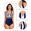 Miniatyrbillede 3 af 3: Kvinde Push Up Monokini V-hals mave