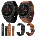 Miniatyrbillede 4 af 5: For Garmin Epix Gen 2 22mm Læder Stål Spænde Urrem NPY
