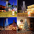 Miniatyrbilde 7 av 7: (Oppgradert) Juledekorasjon utendørs stjerneslyskjede, 320 LED juletretopplys med 12\" opplyst stjerne for Halloween jul