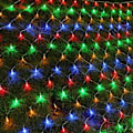 Miniatyrbilde 3 av 8: Julelys utendørs nettlys 9,8ft x 6,6ft 198 LED flerfarget nettlys plugg i nettlys 8 moduser koblingsbar for takhage plen