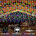 Miniatyrbild 5 av 7: Färgförändrande istappsljus med 44-tangenters fjärrkontroll, jul-LED-istappsljus utomhus, 210 LED 20FT RGB vattentäta hängande ljusslingor för tak