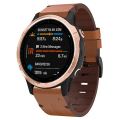 Miniatyrbillede 1 af 5: For Garmin Fenix 6s 20mm Læder Stål Spænde Urrem CJI Brown
