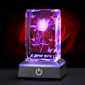 Miniatyrbillede 1 af 5: 3D Rose Crystal, Fødselsdagsgaver til Kærester Jubilæum Mors Dag
