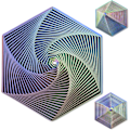 Miniatyrbillede 1 af 5: Gradient Fraktal Hexagon - 3D Spiral Fidget Legetøj - Stresslindring (Lilla)