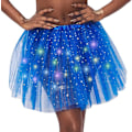 Miniatyrbillede 1 af 5: LED-lys nederdel til kvinder - lysende stjerneskørter - lagdelt ballet-tutus - elastisk mesh