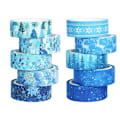 Miniatyrbild 1 av 5: Vinter Washi Tape Set - 10 rullar blå semester Washi Masking Tape
