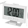 Miniatyrbild 7 av 9: Bordsur, LCD-display Digital Sound Sensor Klocka Bordslarmklocka med Smart Nattljus och Snooze Tid/Kalender/Temperatur Display(Silver)