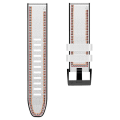 Miniatyrbillede 2 af 4: For Garmin Fenix 7 Tricolor Stitching Silikone Læder Rem White