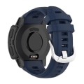 Miniatyrbillede 4 af 4: Til Garmin Instinct 2s Silikone Rustfrit Stål Spænde Urrem FGU Navy Blue