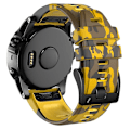 Miniatyrbillede 2 af 4: For Garmin Fenix 7x Camouflage Silikonurrem SWJ Yellow