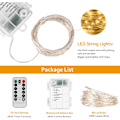 Miniatyrbilde 3 av 5: 6 Pakke 20ft 60 Led Fe Lys Med Fjernkontroll Timer Vanntett Juledekor