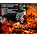 Miniatyrbilde 9 av 9: LED-lysslynger med skummel musikk, bevegelsessensor Halloween-lys utendørs vanntett oransje lys med lyder for Halloween-dekorasjon jul