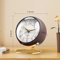 Miniatyrbillede 7 af 7: Lille ur, med snooze, natlys, baerydrevet, ingen tikkende lyd, analog ur til soveværelse, stue mørk