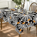 Miniatyrbilde 3 av 6: Halloween-duk 60x84 tommer rektangulær, Spier Web Pattern Cobweb Scary Theme Vaskbar Duk for Fest Piknik innendørs ecor Svart 60×8 Svart