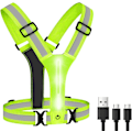 Miniatyrbilde 1 av 5: LED-refleksvest USB-oppladbar løpeutstyr nattlys opp vest