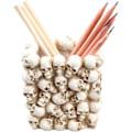Miniatyrbillede 1 af 7: Hlloween Dekorationer Gaver Nyhed Kranieholder Kreativ Skeletnøgle Makeupbørsteholder Uhyggelig Harpiks Håndværk Blyantsholder Gotisk Desktop Flere Mini