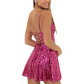 Miniatyrbillede 3 af 5: Sparkle Sequin Mini Kjole - Rygløs Stropløs Bodycon