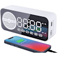 Miniatyrbild 1 av 7: Digital LED-väckarklocka med trådlös högtalare, dubbla  för sovrum/tunga sovare/vuxna/tonåringar, Bluetooth-högtalare stödjer TF-kortuppspelning FM-radio