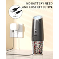 Miniatyrbillede 3 af 5: Elektrisk Gravity Salt- og Peberkværnsæt - Genopladeligt, Justerbar Grovhed, LED-lys (Sort)