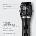 Miniatyrbild 3 av 5: Dynamisk karaokemikrofon med 16,4 ft Xlr-kabel