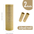 Miniatyrbild 4 av 5: 2 rullar champagne dekorationsnätband 10 tum x 30 fot, metalliska dekorationsnätbandrullar för