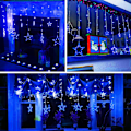Miniatyrbilde 2 av 5: 12 stjerner 138 LED stjernelys, gardinlyssnor for soverom med 8 belysning