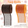 Miniatyrbillede 2 af 5: 2 ruller Burlap Wired Ribbon, Håndlavet linne Ribbon Roll Wired Edge