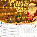 Miniatyrbillede 3 af 8: Netlys Udendørs Netlys IP67 Vandtæt, 200LED 9,8x6,6ft Varm Hvid Julelys Netlys, Sammenkædelig Fjernbetjening 8 Tilstande Trælys til IP67
