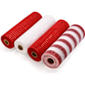 Miniatyrbillede 1 af 5: Deco Mesh 10 tommer x 10 meter Hver rulle, Metallic Foil Poly Mesh Bånd Rød og