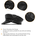 Miniatyrbillede 4 af 5: Damer Fashion Newsboy Cap PU Læder Sailor Fiddler Bakerboy Flat Gatsby Visor